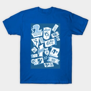 Bargain Retro Tags  Blue T-Shirt